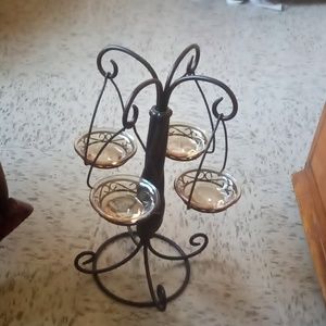 Vintage Table Hanging 4 Piece Tea Light candle Holder, Table Arrangement, Amber
